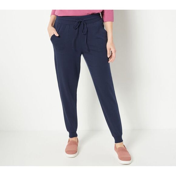 Belle by Kim Gravel Pants - Belle by Kim Gravel Women's Pants Sz L French Terry Joggers Blue A513038